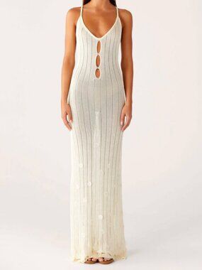 Siren Song Crochet Maxi Dress - Ivory